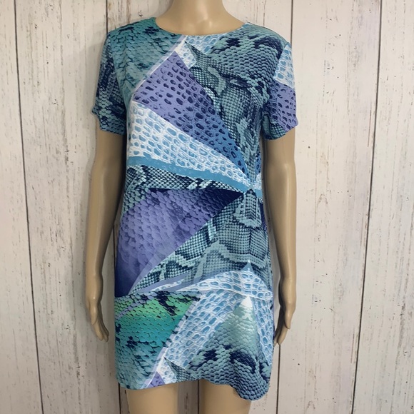 Olivaceous Snake Skin Pattern Mini Dress - Picture 1 of 12